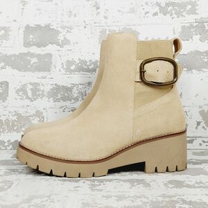 NEW Blondo Dahlia Tan Nubuck Waterproof Motorcycle Booties D859